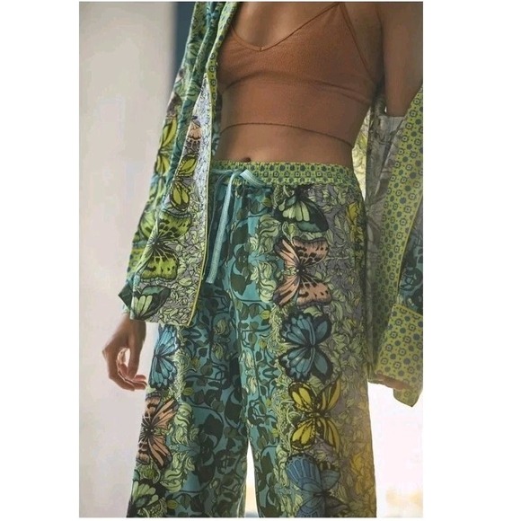 Anthropologie Other - Anthropologie Alexandra Farmer Secret Garden Butterfly Pajama Pants Size Small